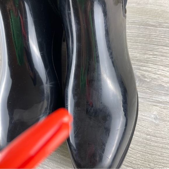 Lauren Ralph Lauren Tally Bo Rai Rubber Chelsea Black Boots Size 10B - Picture 15 of 16